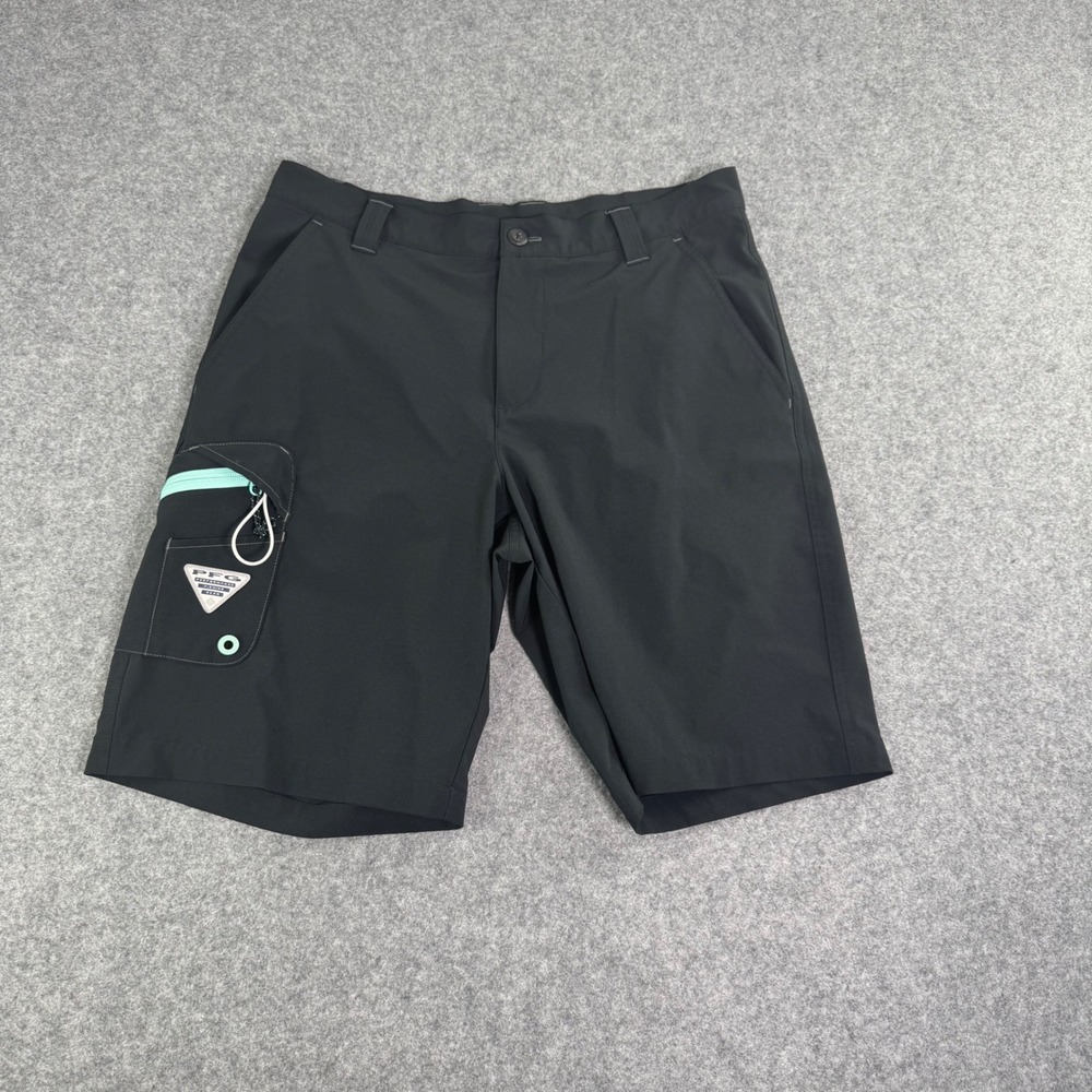 Columbia PFG Mens Black Performance Fishing Gear Cargo Shorts 32W 10"